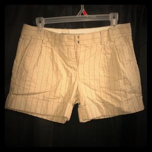 Express beige and black striped dressy shorts